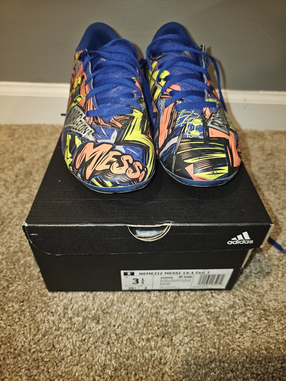 adidas Nemeziz Messi Graphic Soccer Cleats - Blue/Yellow/Coral